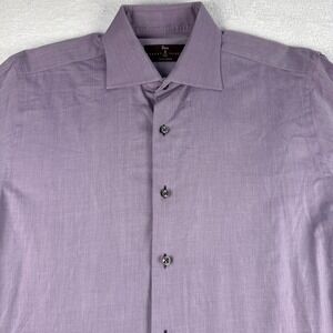 Robert Talbot Estate Shirt Men's Medium Purple Long Sleeve Made In Poland